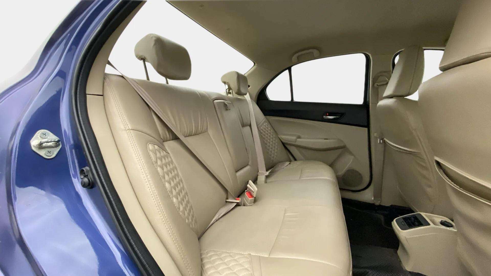 Rear seat view of a Maruti Suzuki Dzire 2018-2023