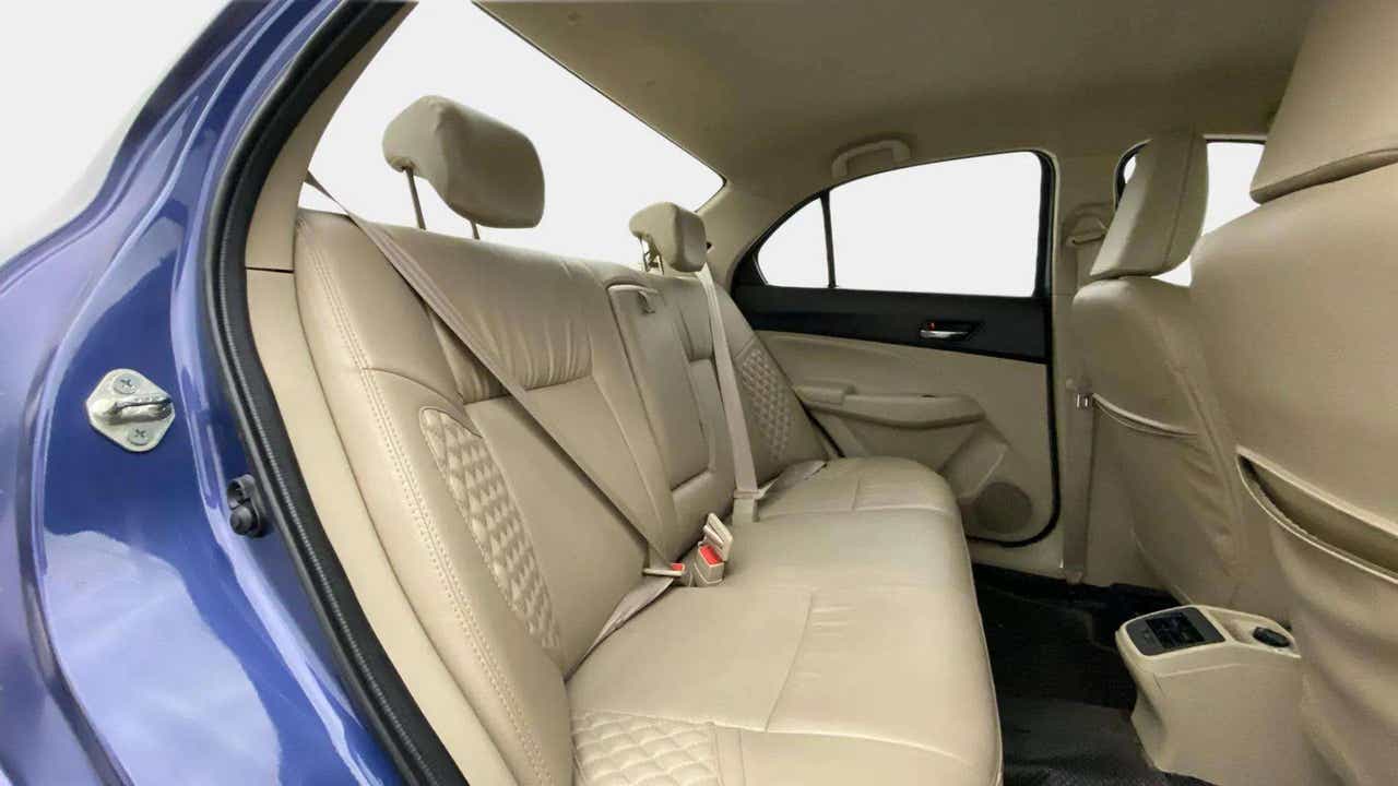 Rear seat view of a Maruti Suzuki Dzire 2018-2023
