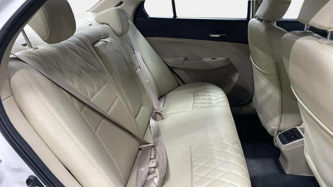 Rear seat and interior of a Maruti Suzuki Dzire 2018-2023