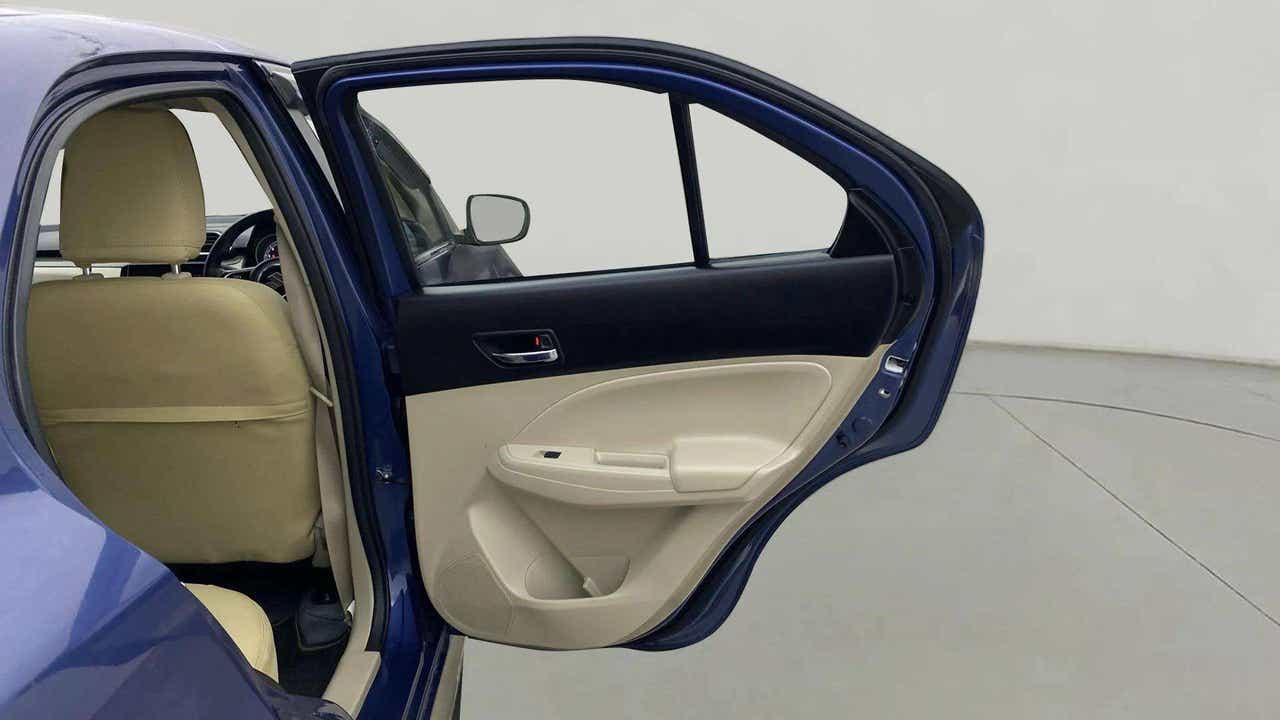 Rear left door and interior of a Maruti Suzuki Dzire