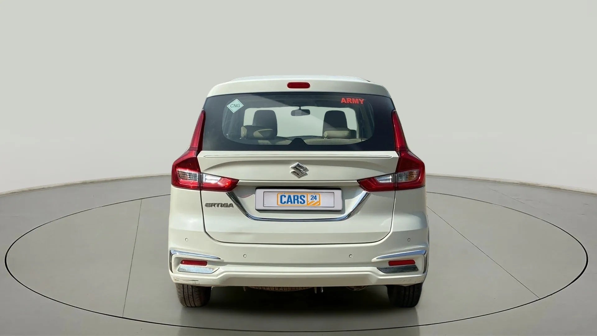 Rear view of a Maruti Suzuki Ertiga