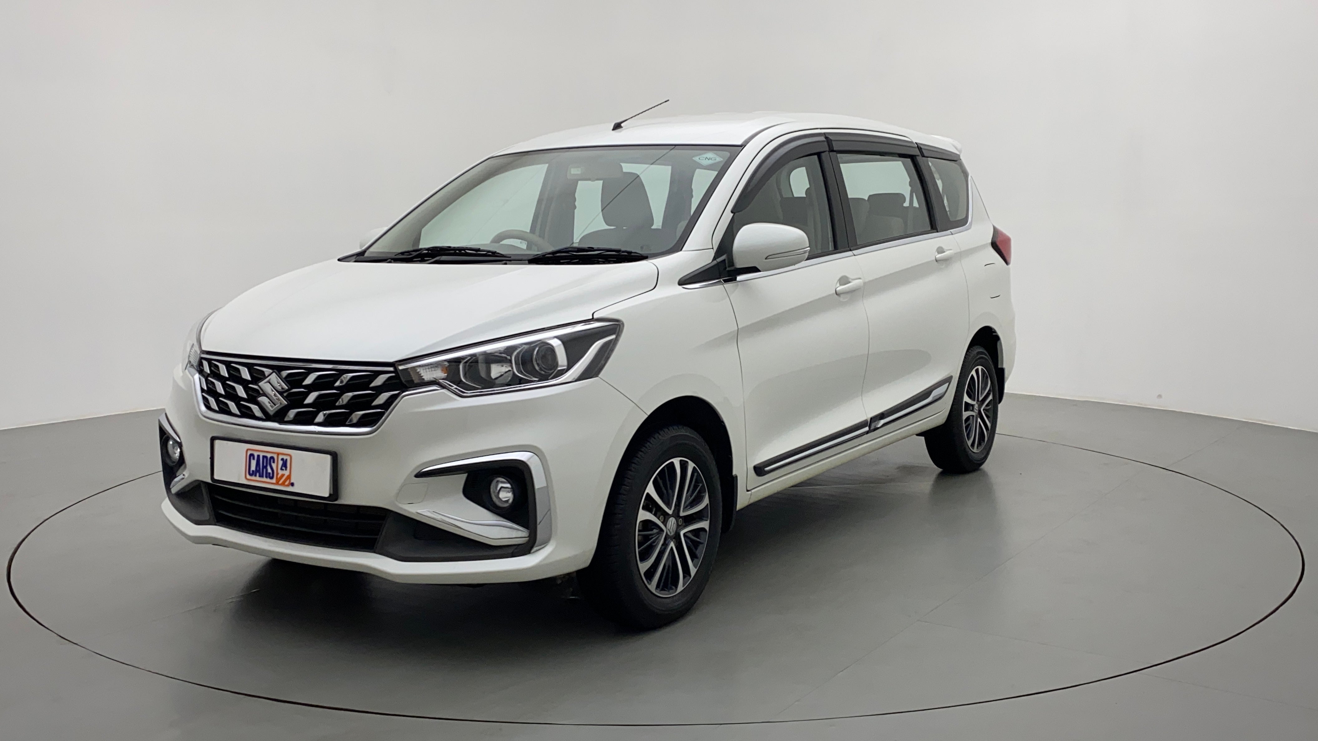 Front three-quarter view of a Maruti Suzuki Ertiga