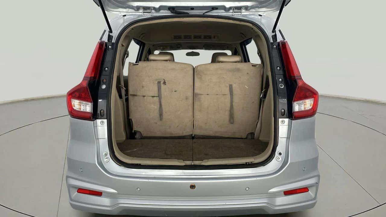 Rear view of a Maruti Suzuki Ertiga with open boot