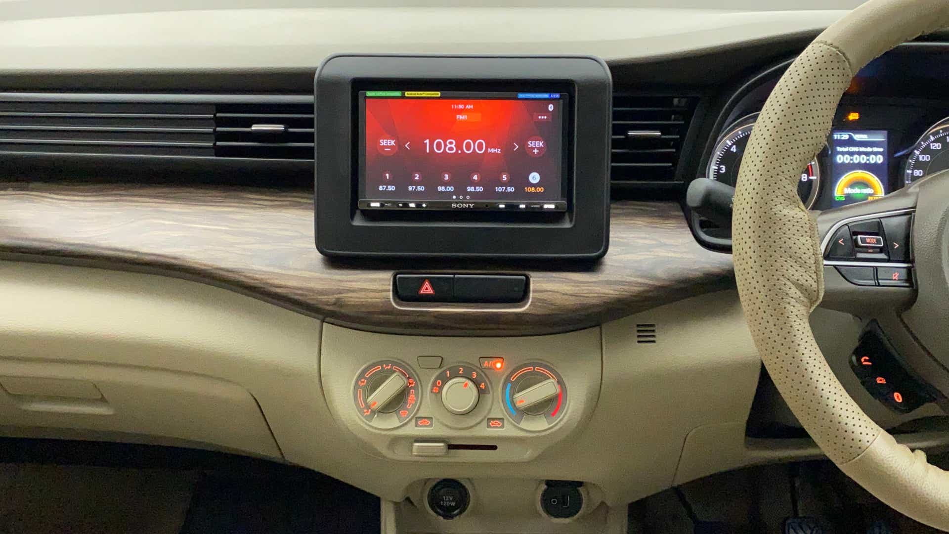 Dashboard view of a Maruti Suzuki Ertiga