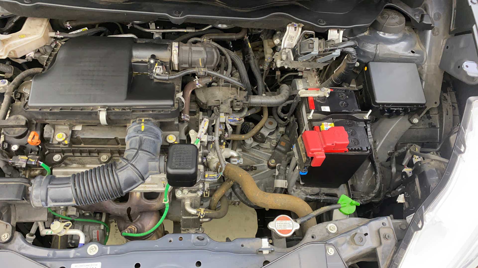Engine bay of a Maruti Suzuki Ertiga