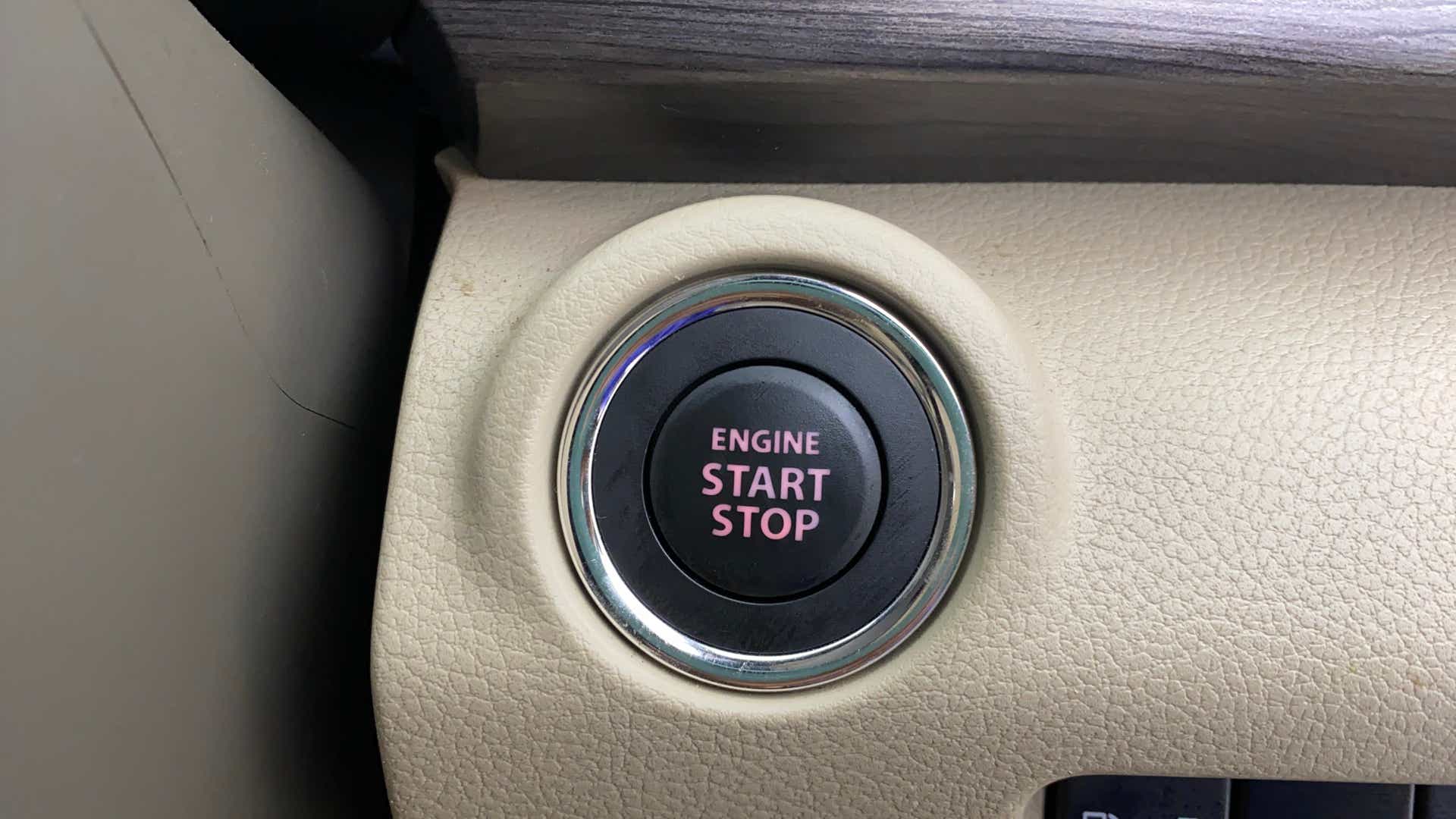 Engine start stop button of a Maruti Suzuki Ertiga