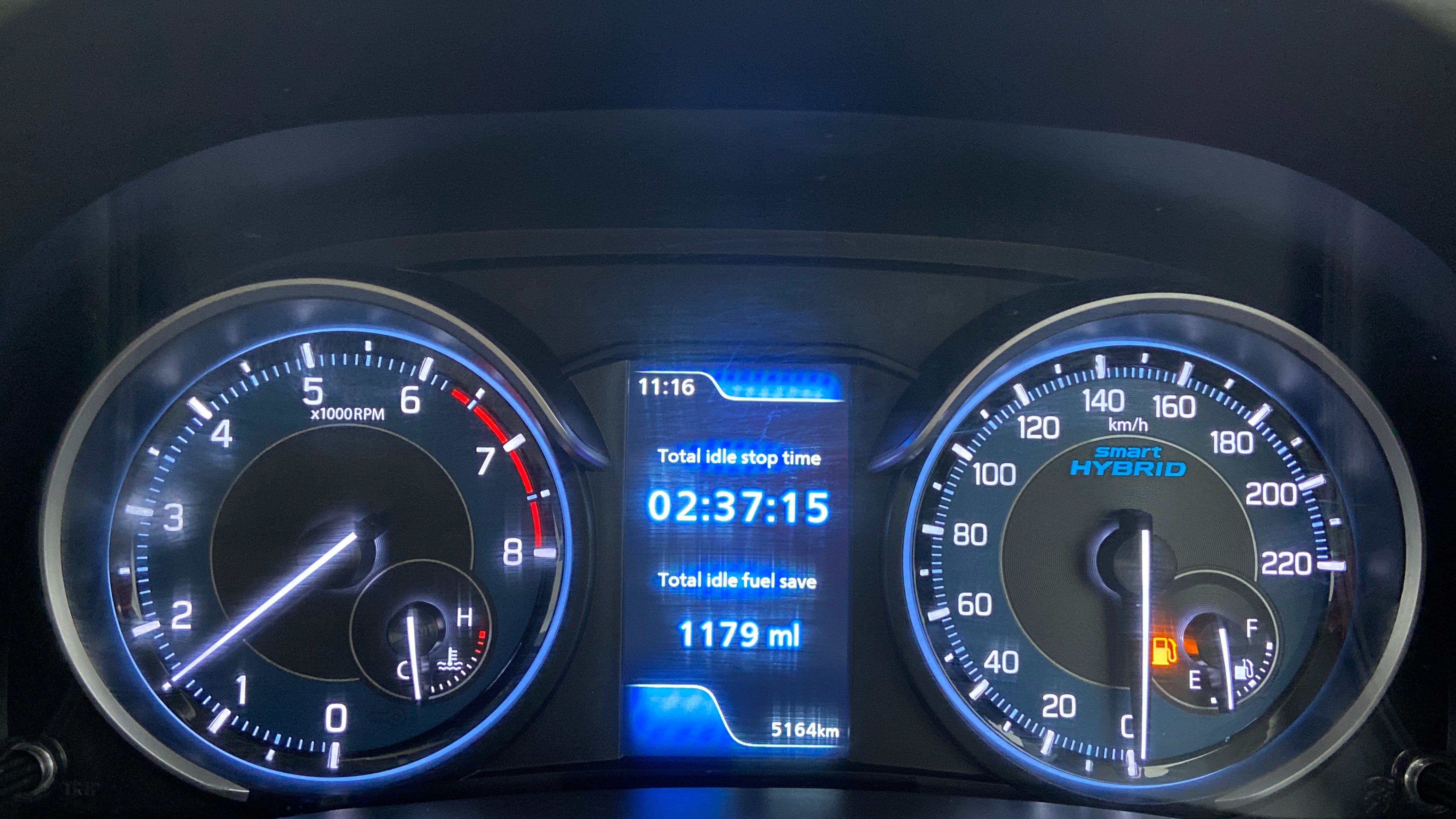 Instrument cluster of a Maruti Suzuki Ertiga smart hybrid