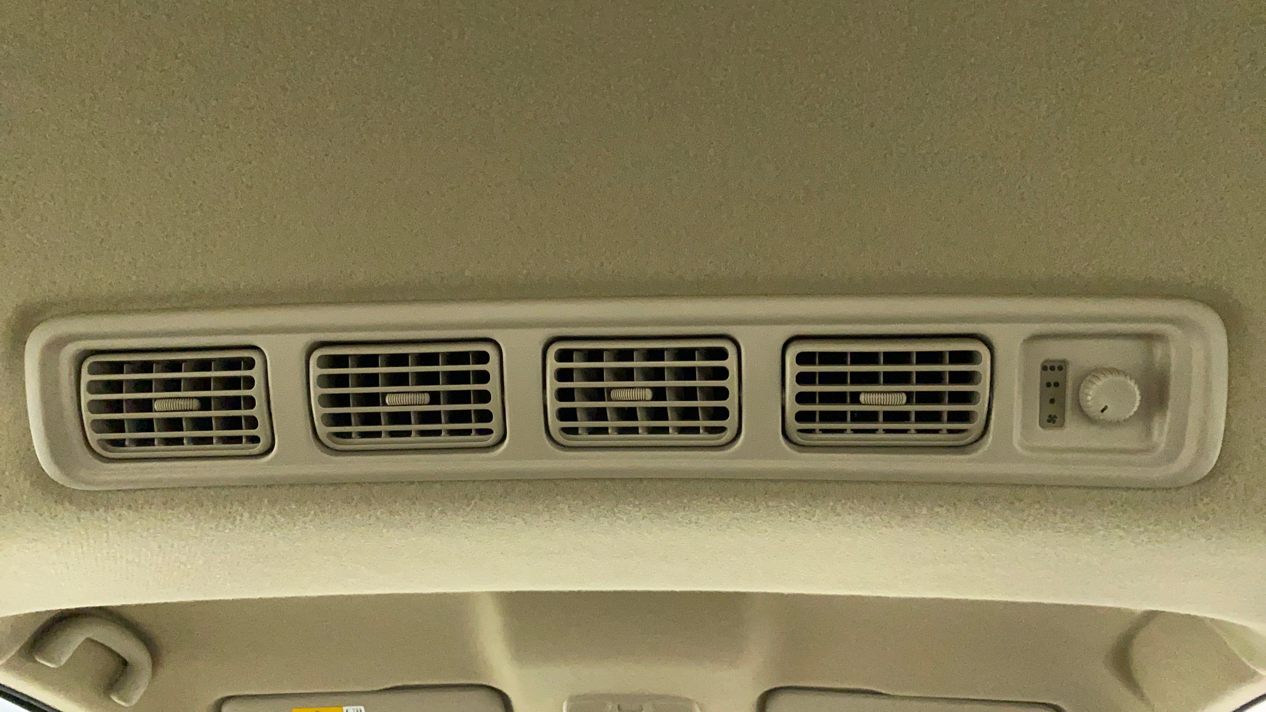 Roof air conditioning vents of a Maruti Suzuki Ertiga