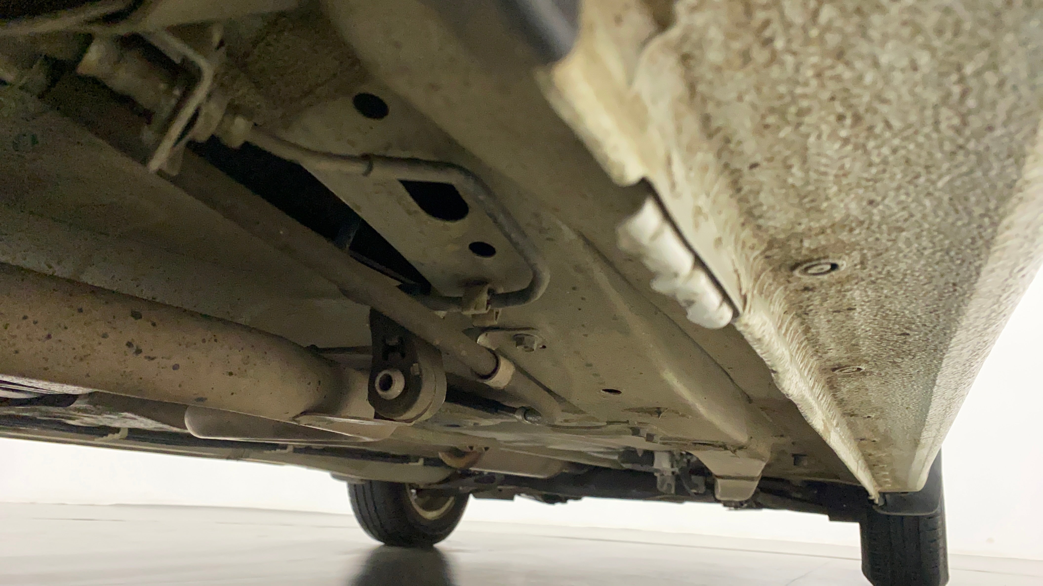 Undercarriage view of a Maruti Suzuki Ertiga