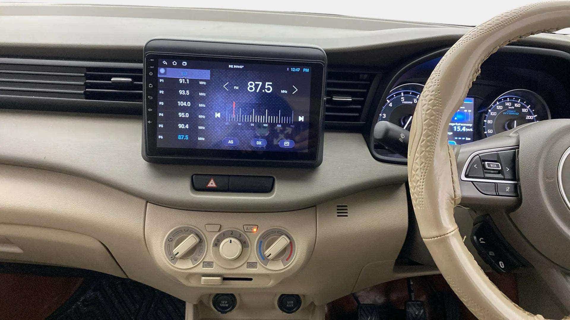 Dashboard and infotainment system of a Maruti Suzuki Ertiga