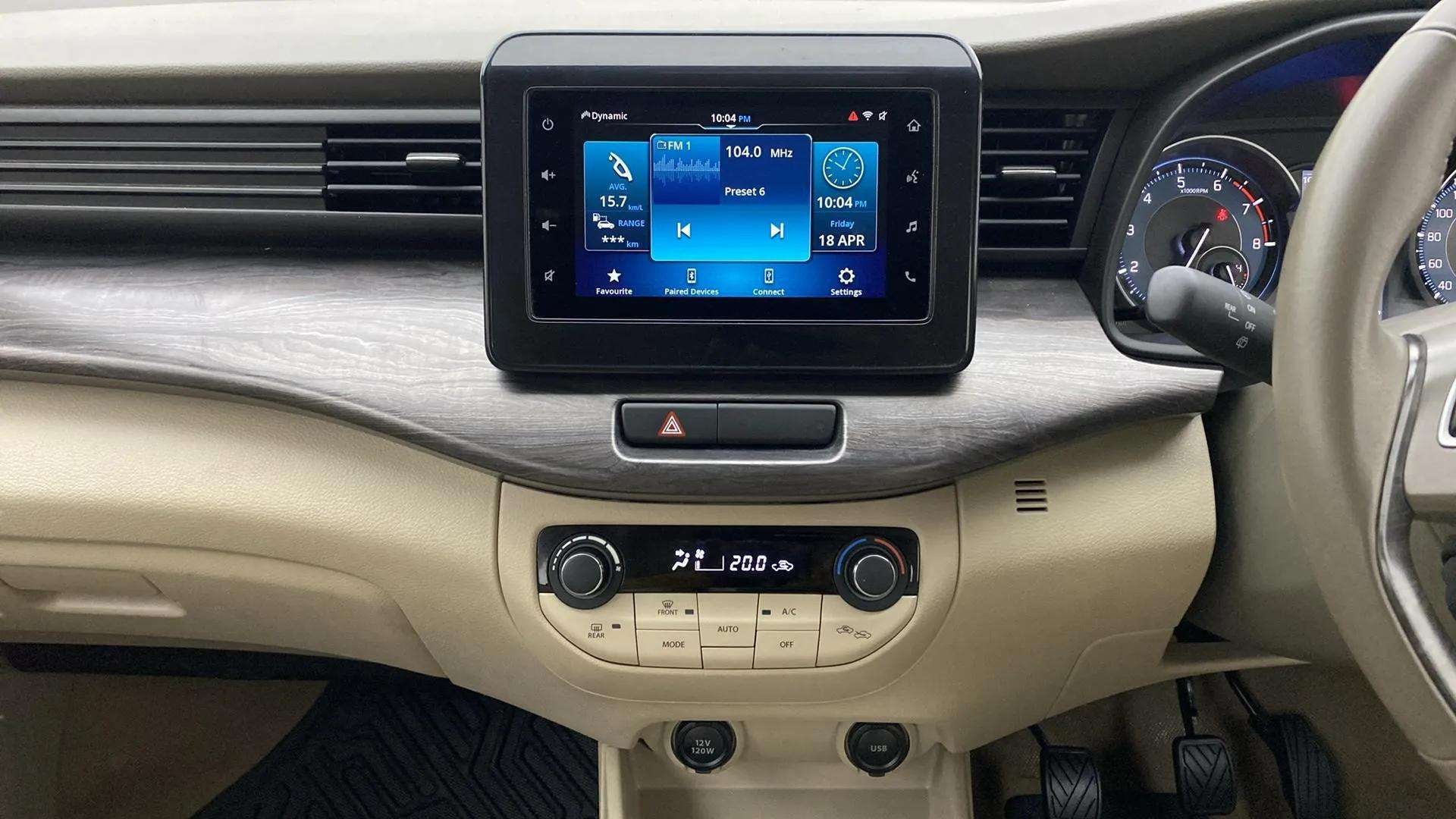Dashboard view of a Maruti Suzuki Ertiga
