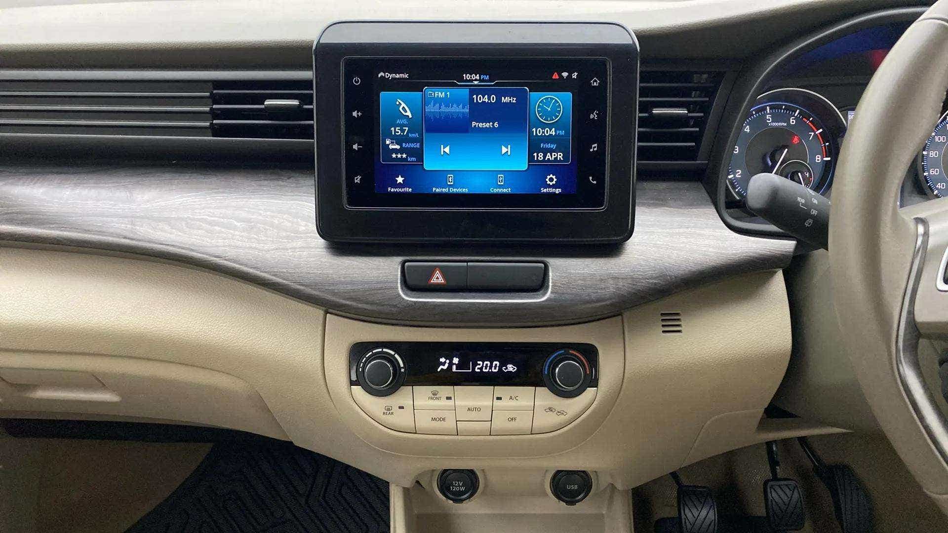 Dashboard view of a Maruti Suzuki Ertiga