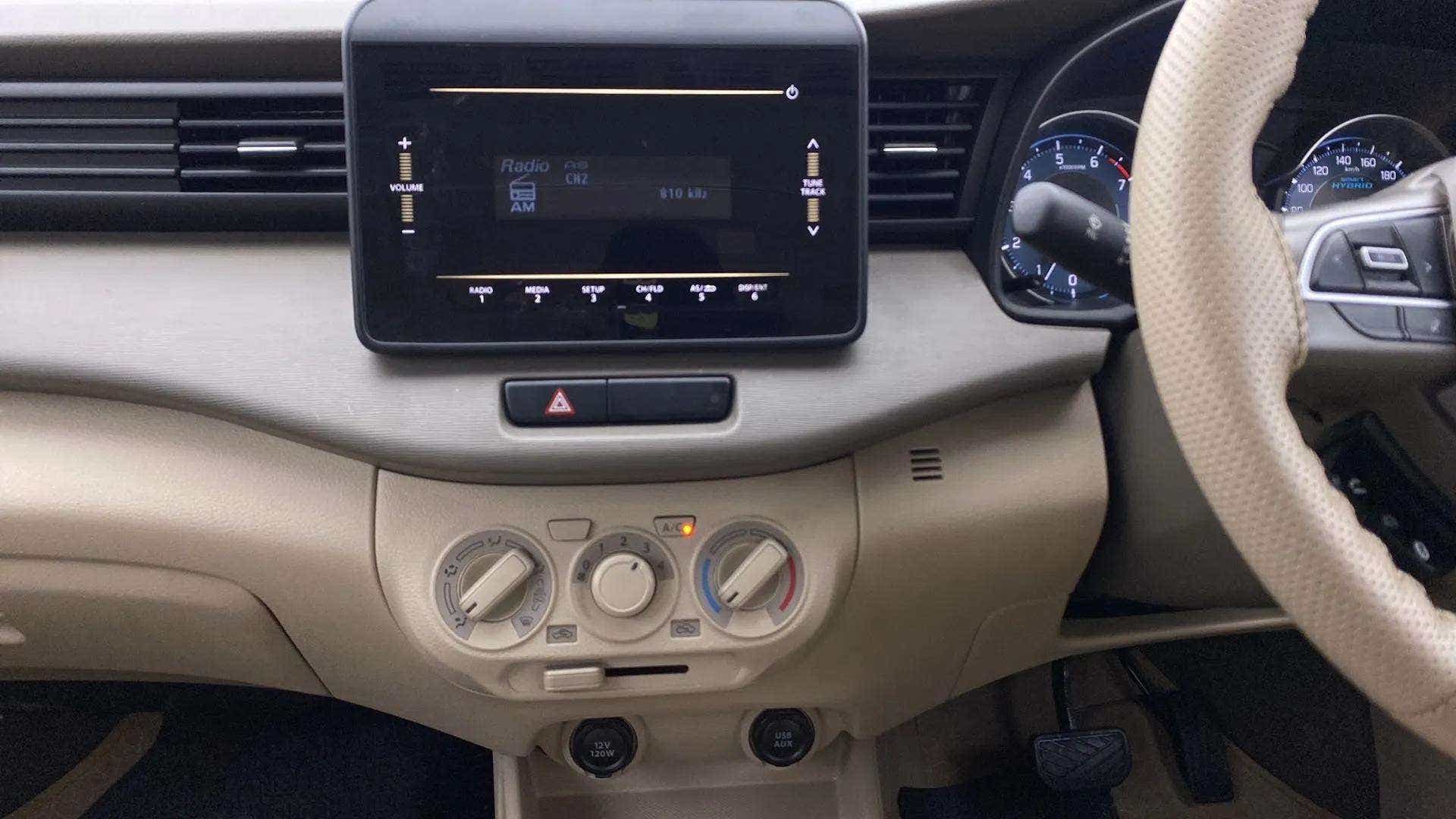 Dashboard and center console of a Maruti Suzuki Ertiga