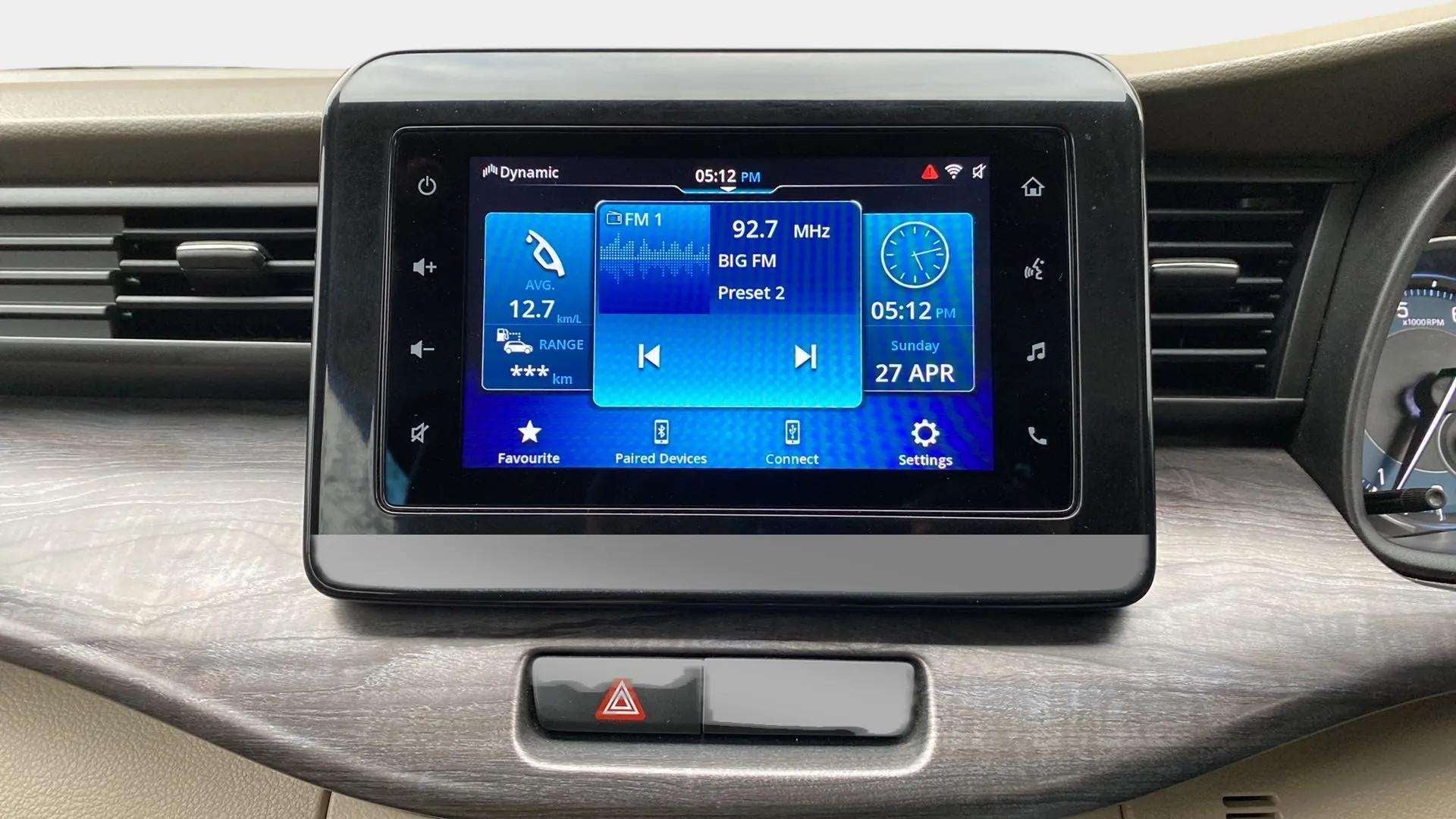 Infotainment system display of a Maruti Suzuki Ertiga