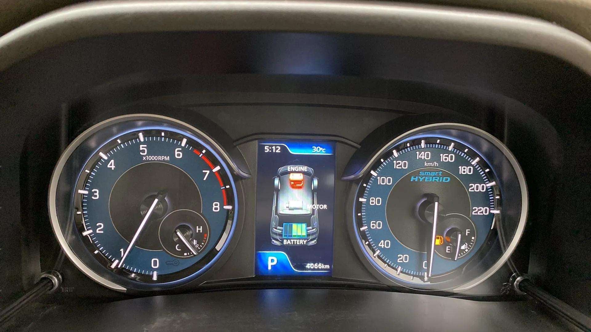 Instrument cluster of a Maruti Suzuki Ertiga smart hybrid