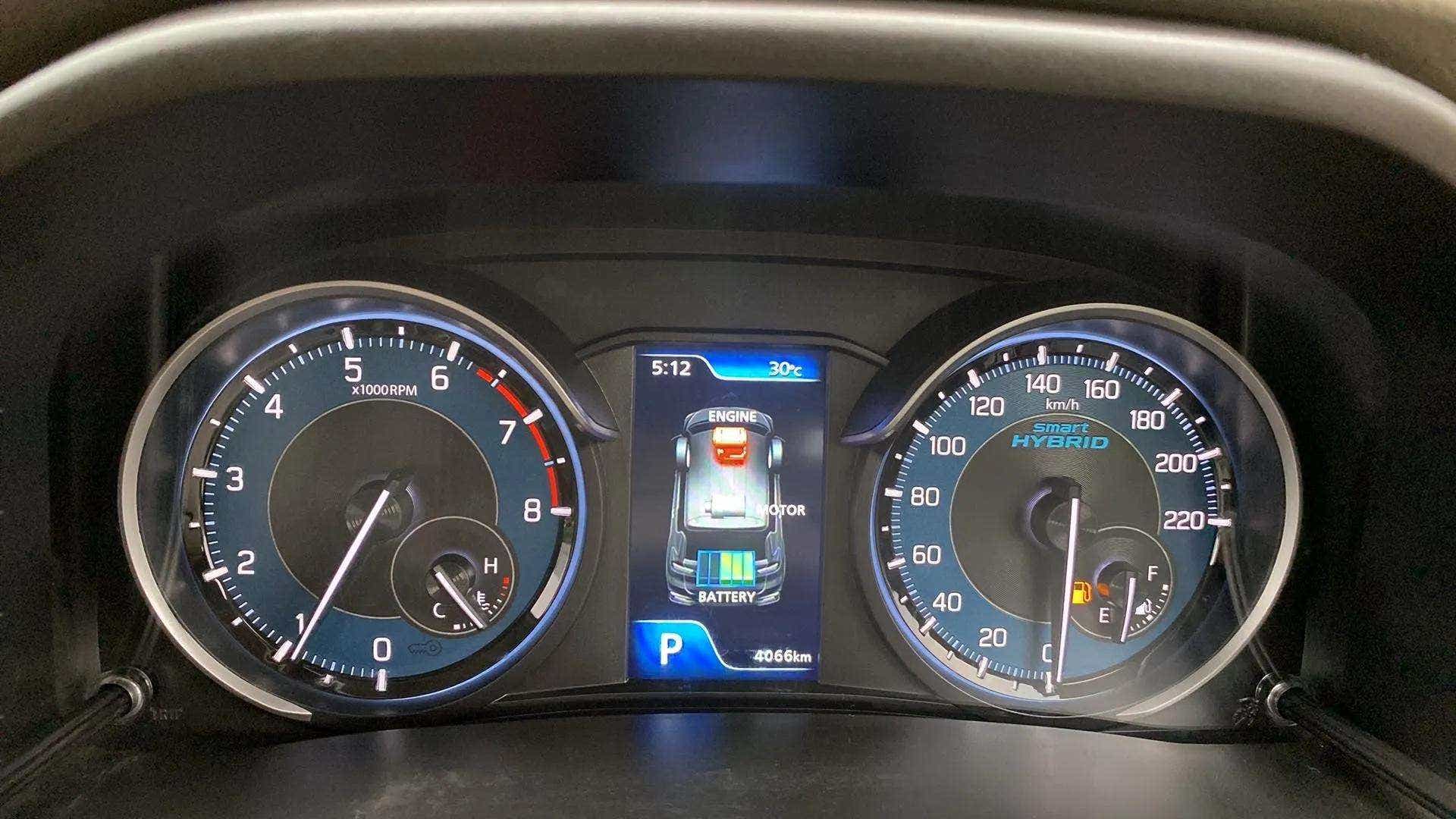 Instrument cluster of a Maruti Suzuki Ertiga smart hybrid
