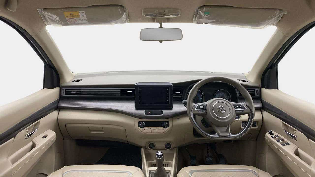 Dashboard and steering wheel of a Maruti Suzuki Ertiga