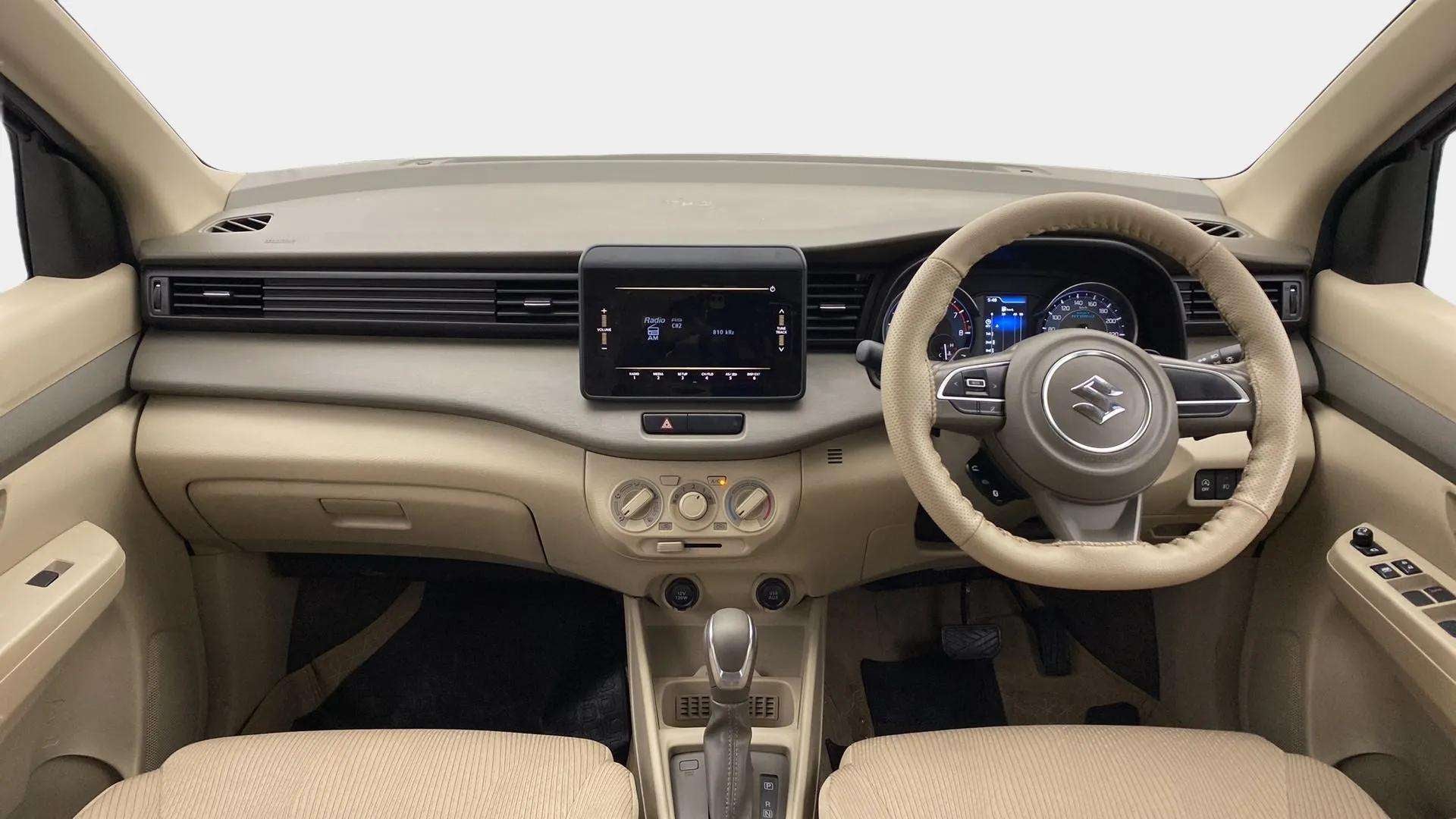Dashboard and steering wheel of a Maruti Suzuki Ertiga