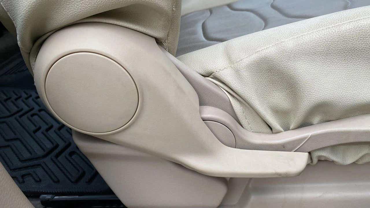 Close-up of a seat adjustment lever of a Maruti Suzuki Ertiga