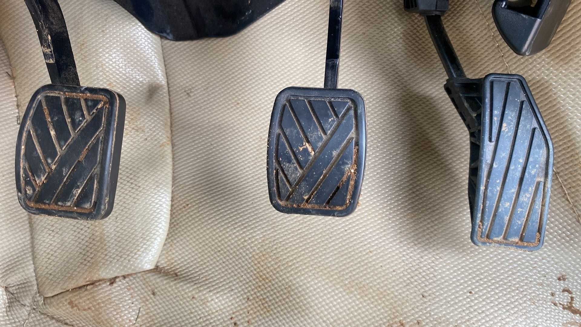 Footwell view of a Maruti Suzuki Ertiga showing pedals