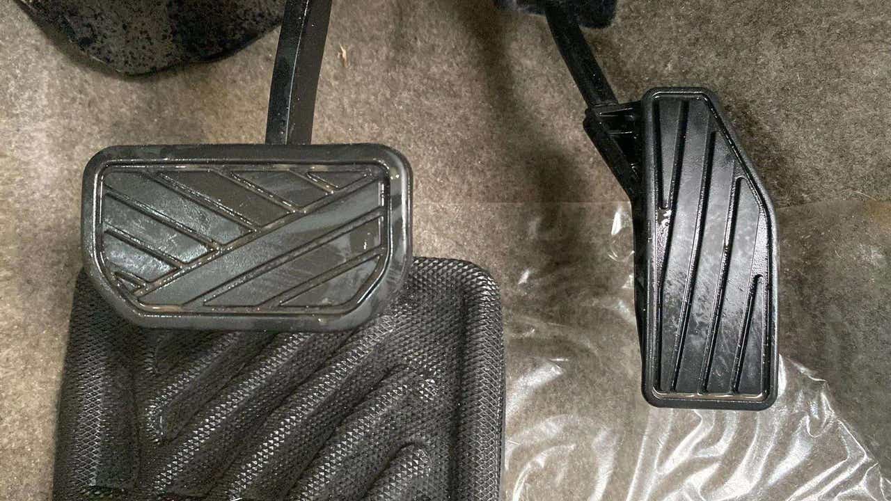 Close-up of pedals of a Maruti Suzuki Ertiga