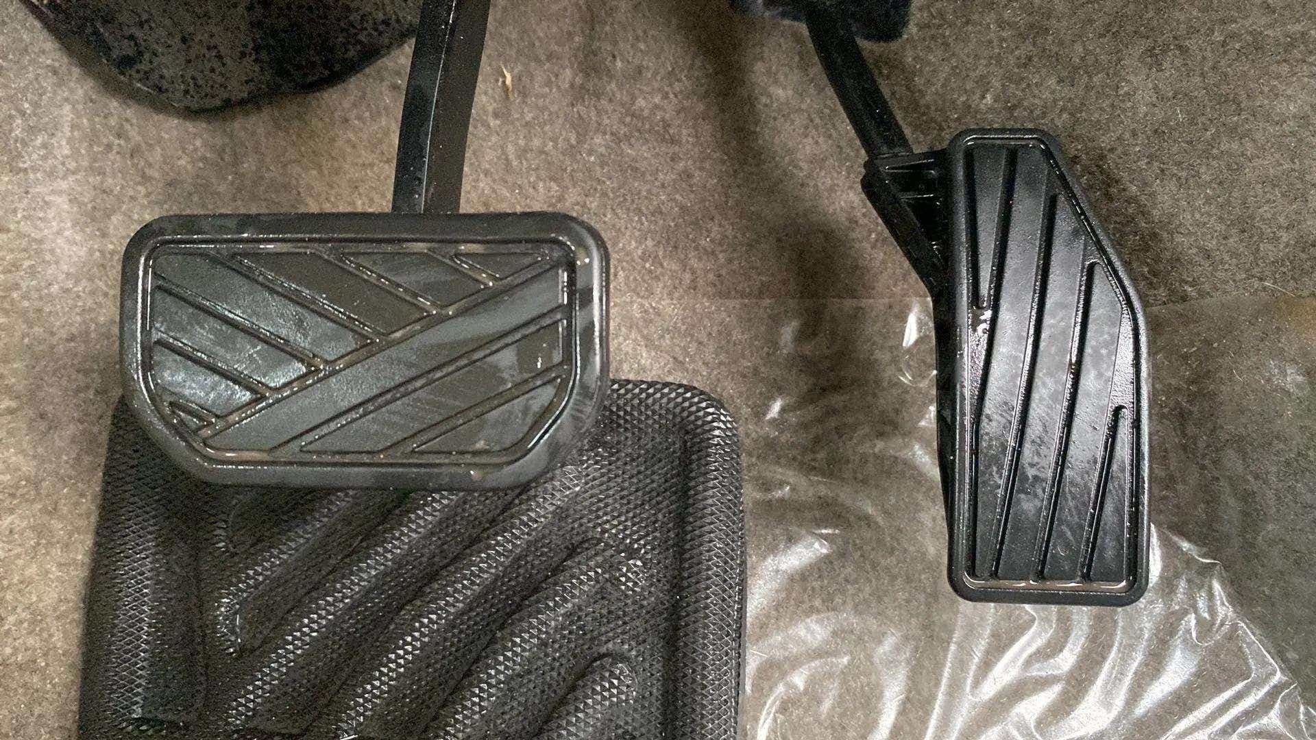 Close-up of pedals of a Maruti Suzuki Ertiga