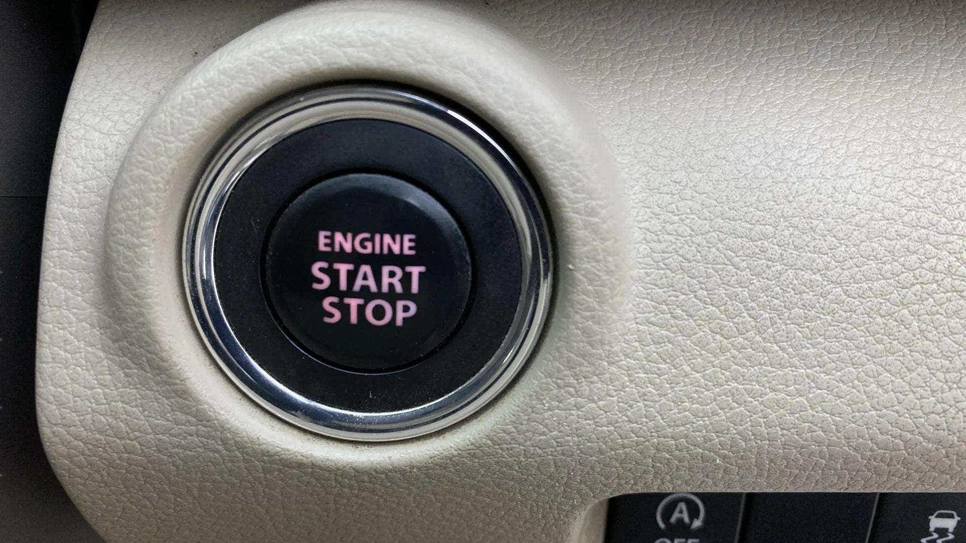 Engine start stop button of a Maruti Suzuki Ertiga