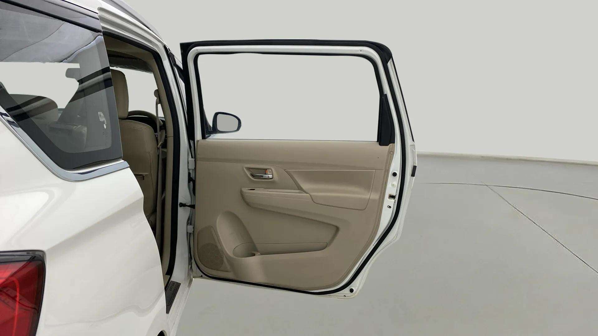 Left rear door open view of a Maruti Suzuki Ertiga