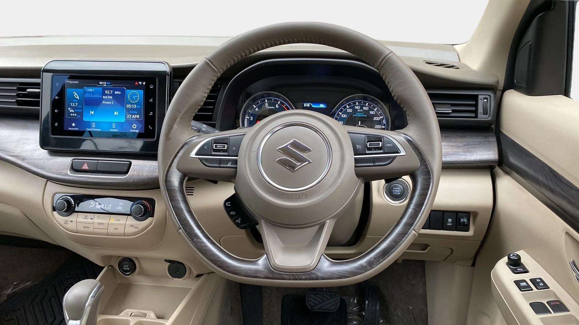 Interior dashboard view of a Maruti Suzuki Ertiga