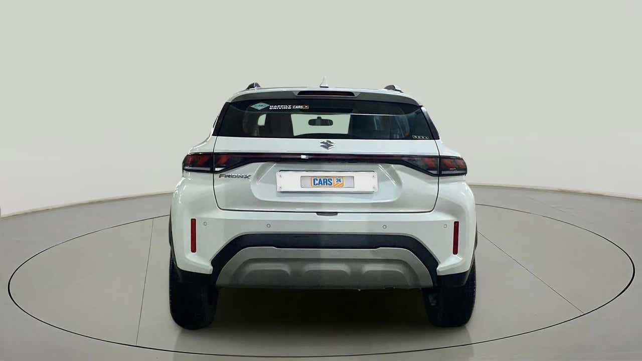 Rear view of a maruti suzuki fronx