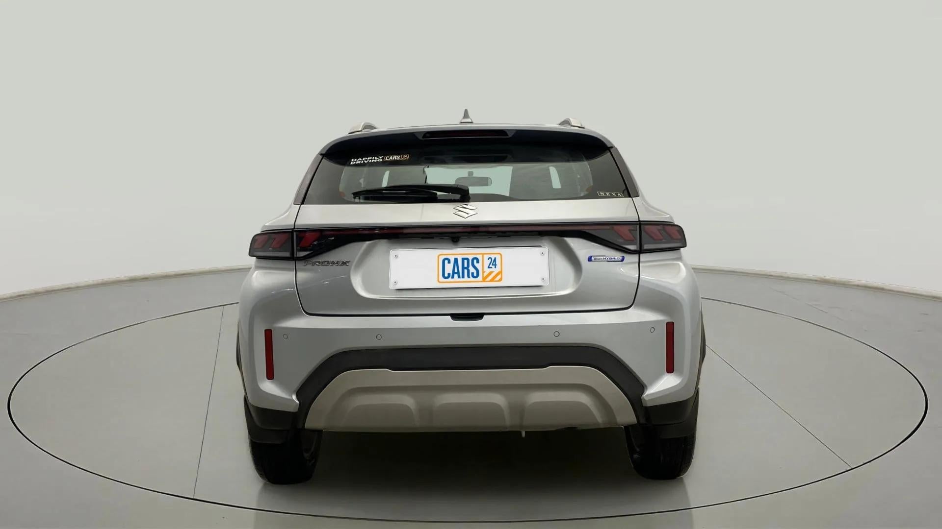 Rear view of a maruti suzuki fronx