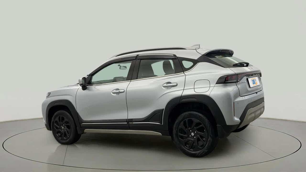 Rear three quarter of a Maruti Suzuki FRONX