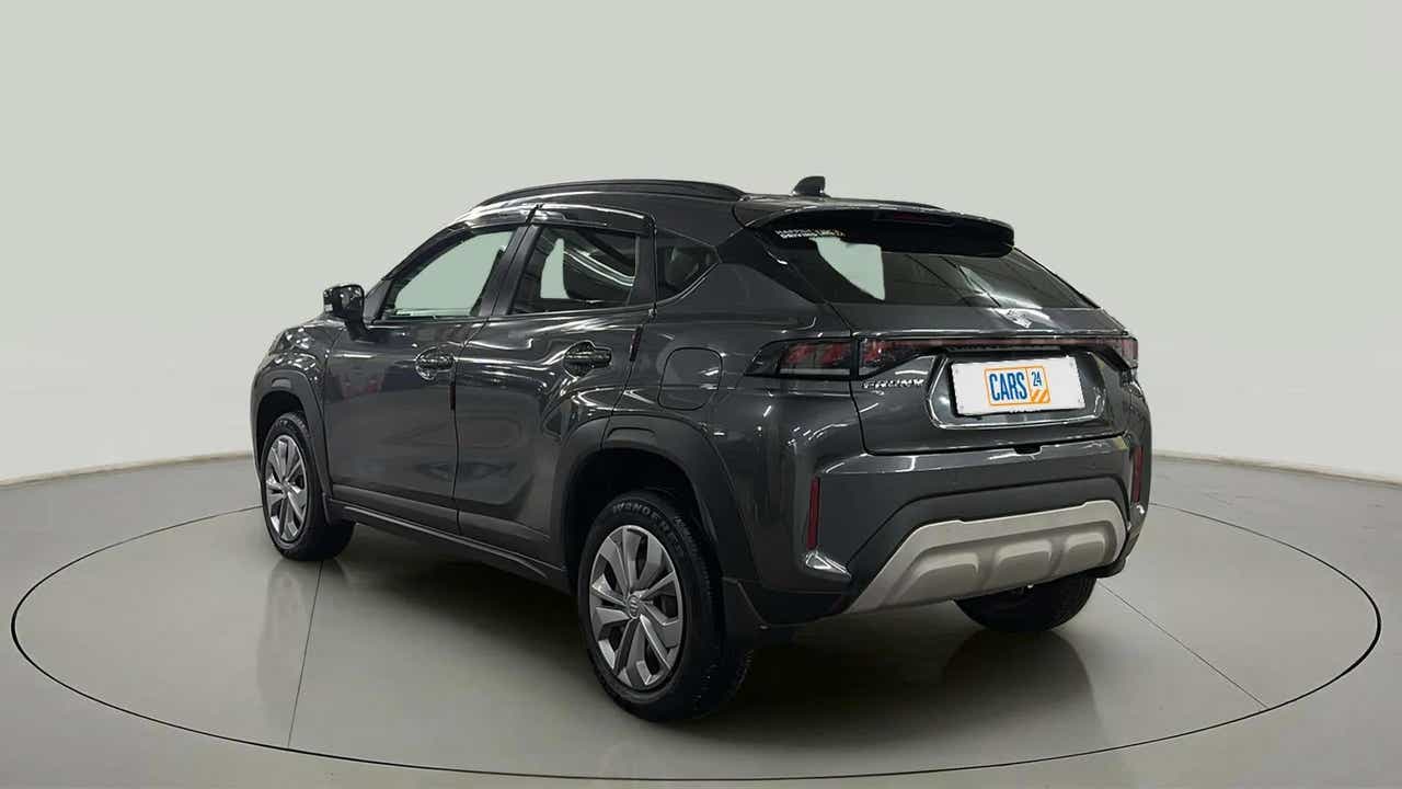 Rear three-quarter view of a Maruti Suzuki FRONX