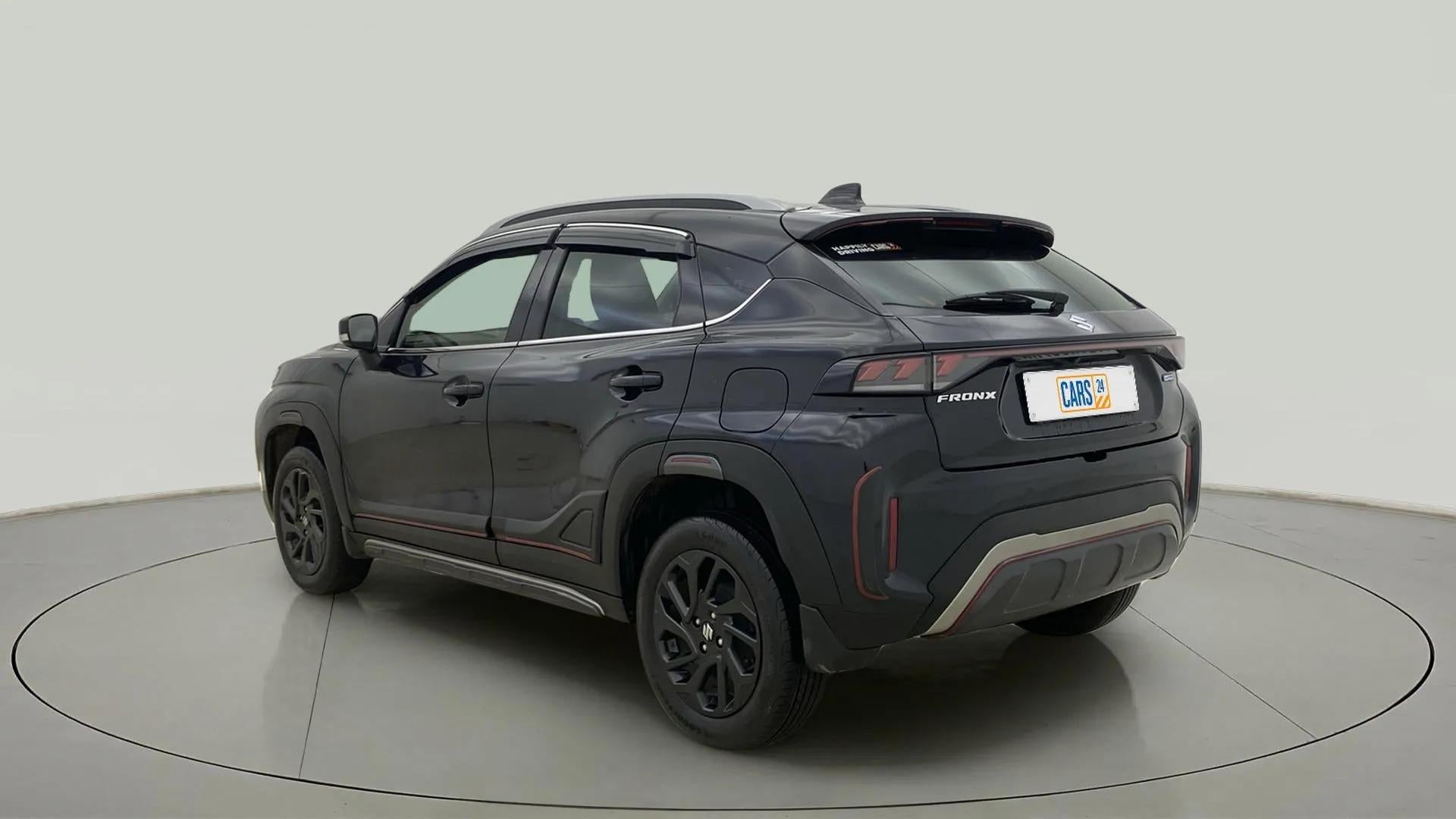 Rear three-quarter view of a Maruti Suzuki FRONX