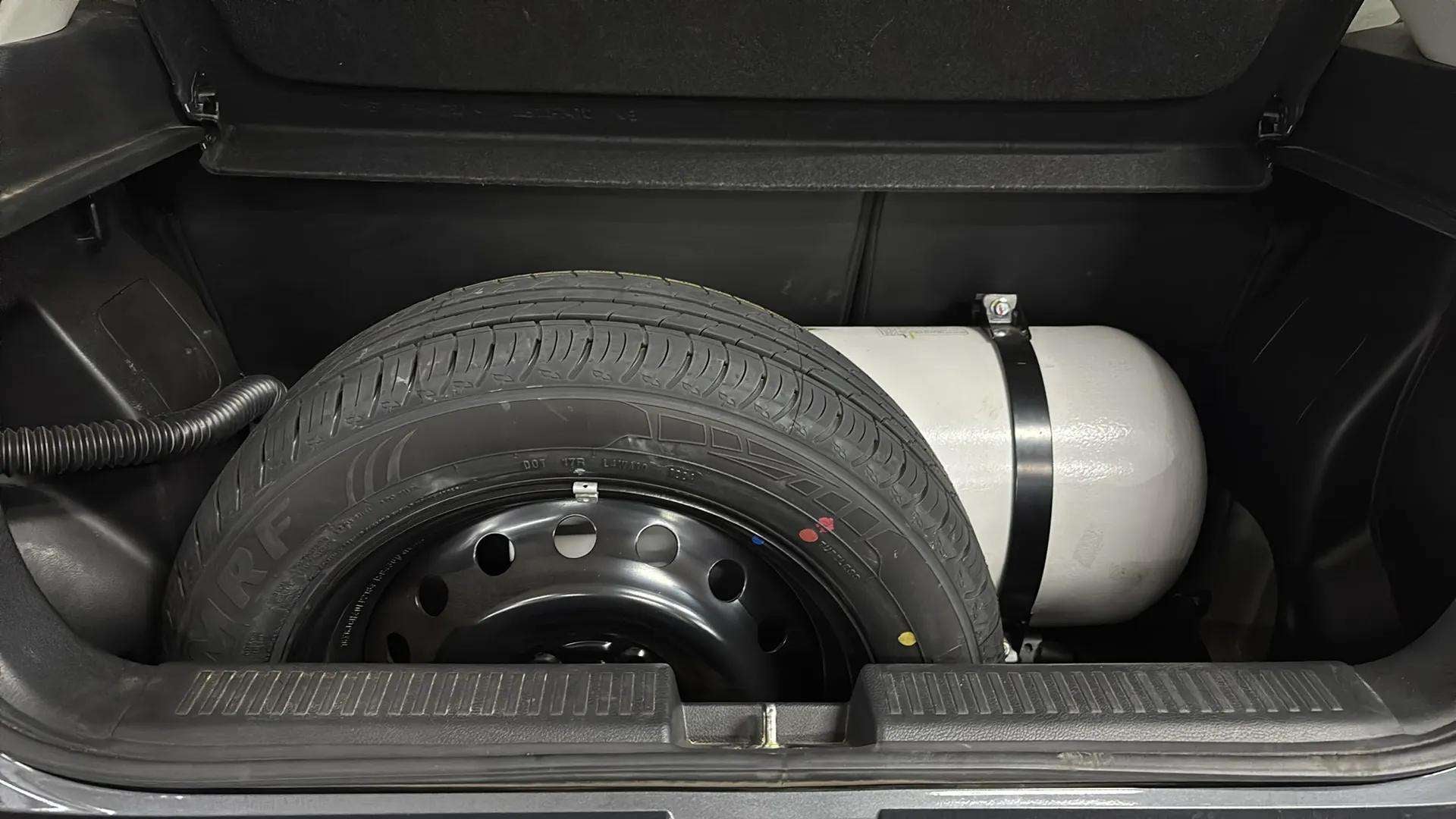 Boot with spare wheel and tank of a Maruti Suzuki FRONX