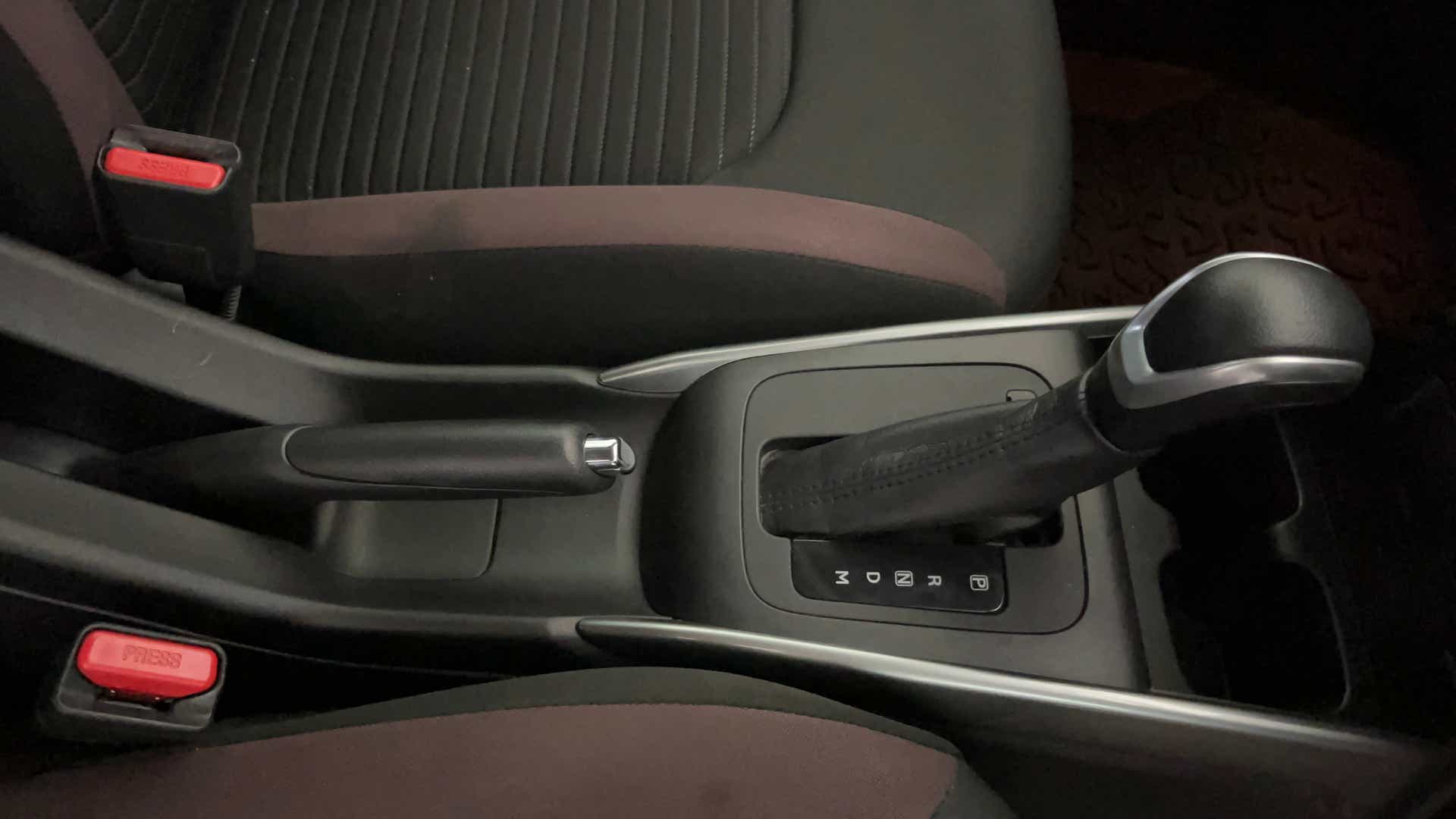 Centre console and gear shifter of a Maruti Suzuki FRONX