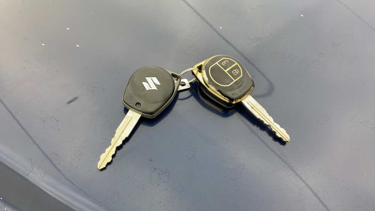 Close-up of car keys on a Maruti Suzuki FRONX
