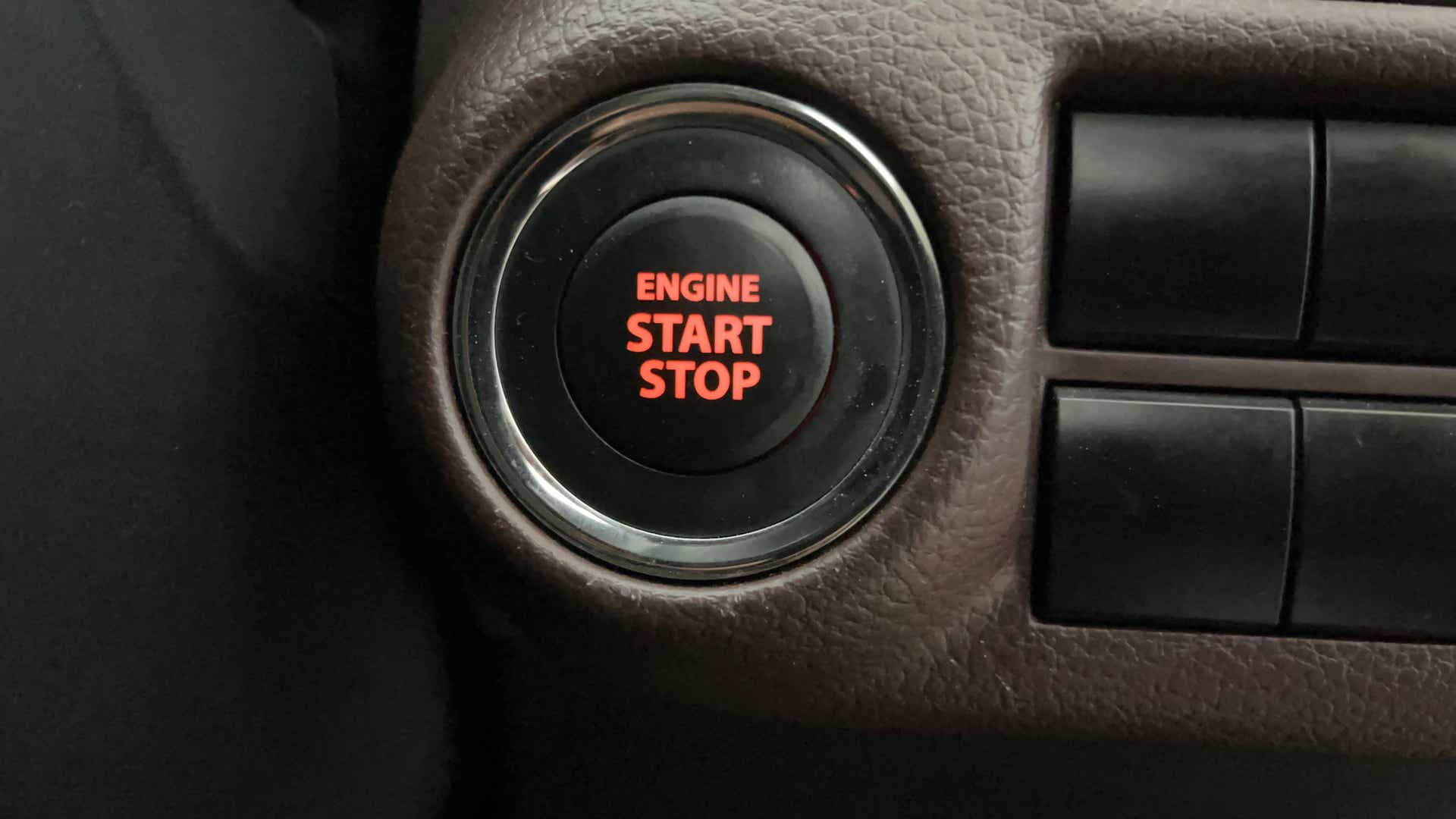 Engine start stop button of a Maruti Suzuki FRONX