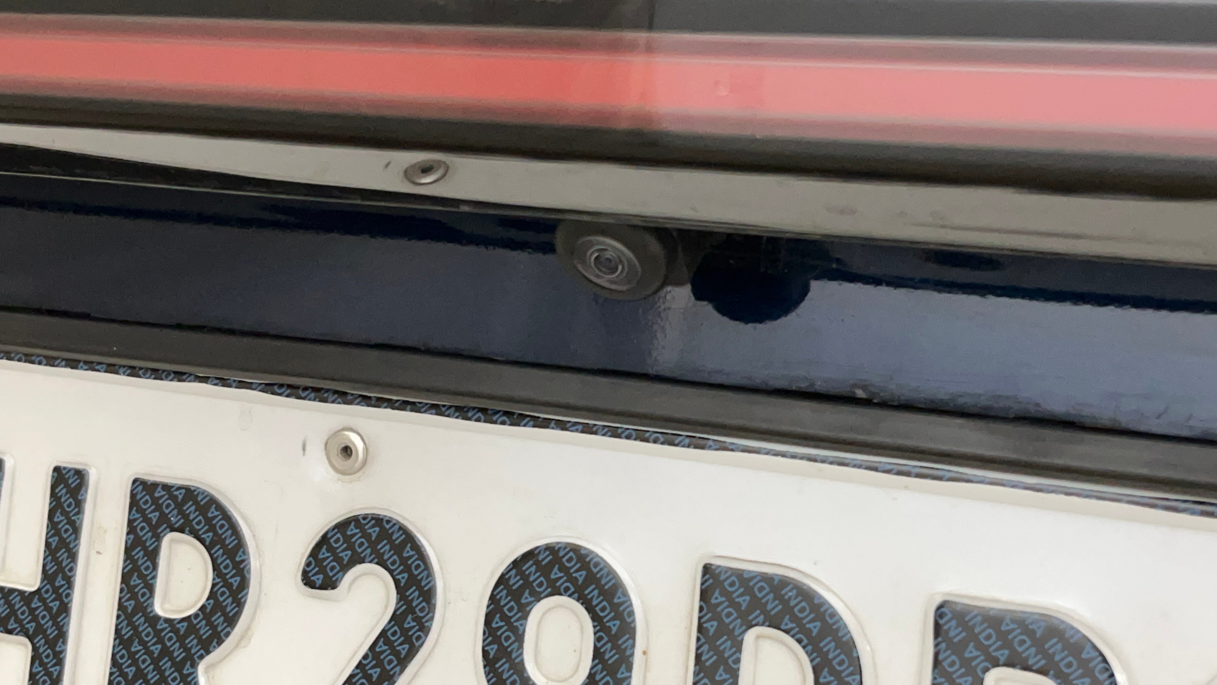 Reverse camera close-up of a Maruti Suzuki FRONX