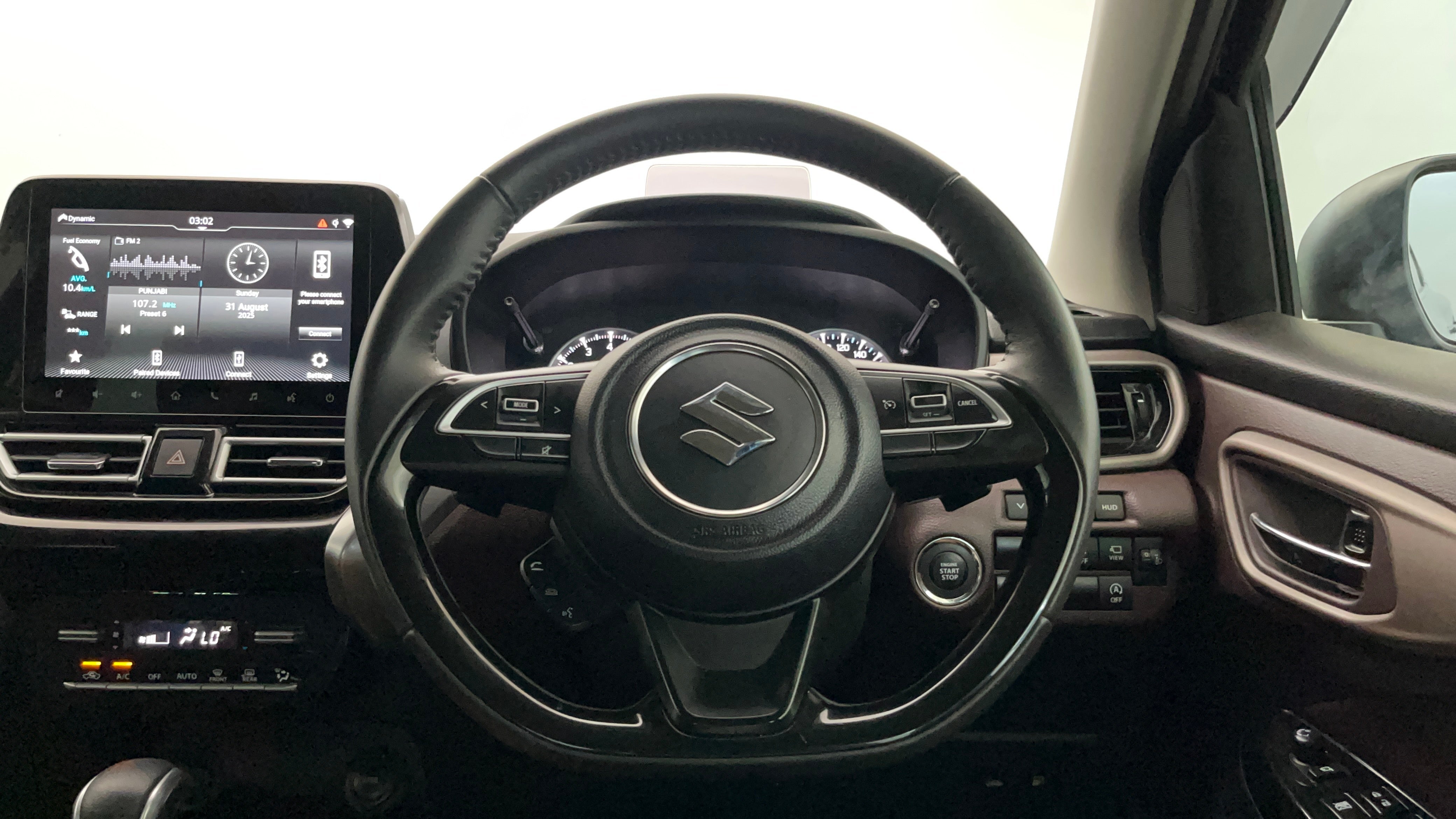 Dashboard view of a Maruti Suzuki FRONX