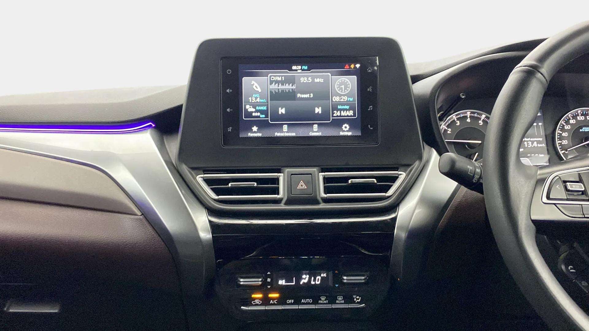 Dashboard and infotainment system of a Maruti Suzuki FRONX