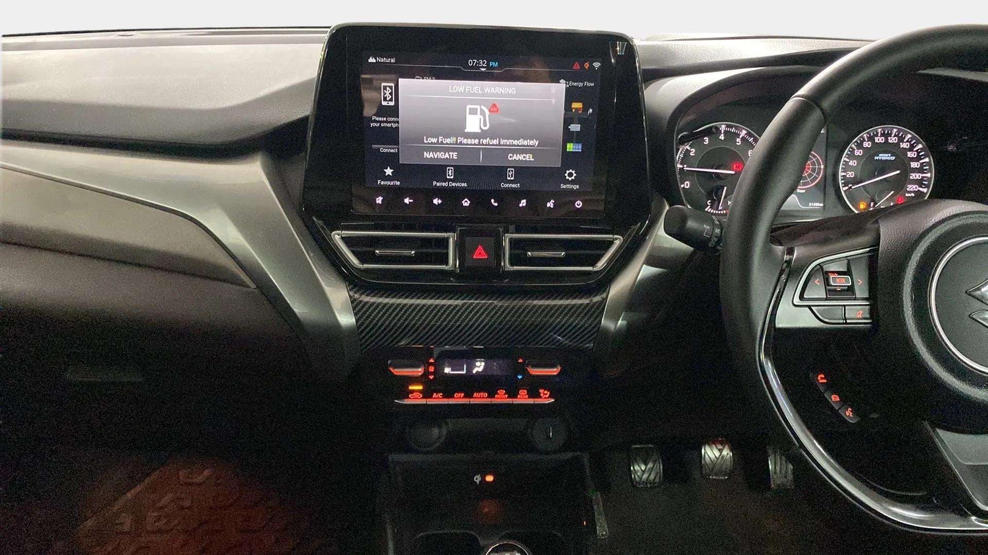 Interior dashboard of a Maruti Suzuki FRONX