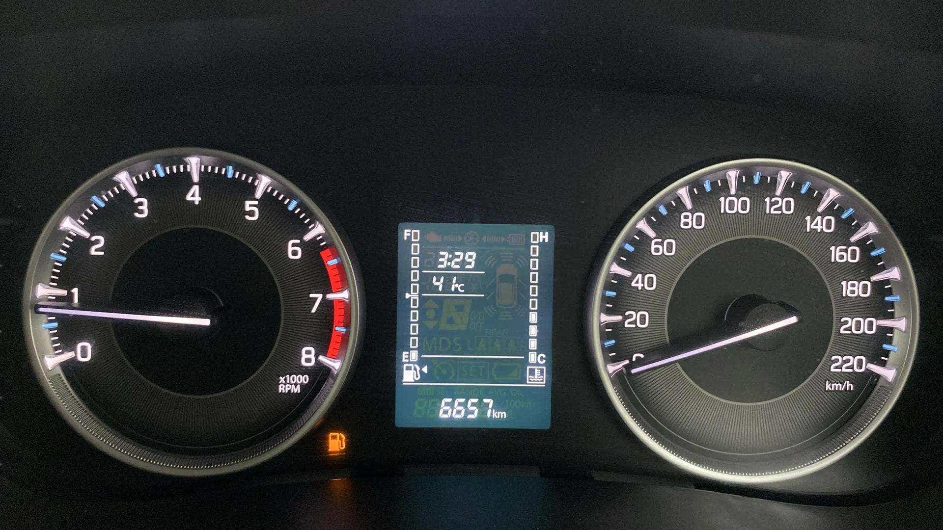 Instrument cluster of a Maruti Suzuki FRONX