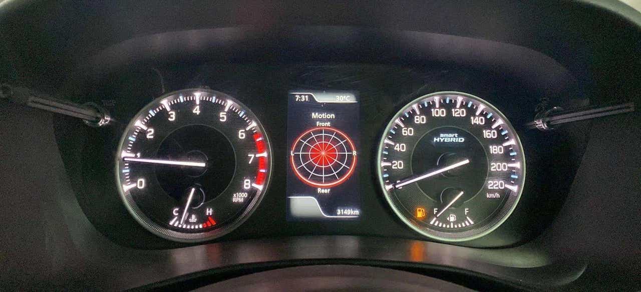 Instrument cluster of a Maruti Suzuki FRONX smart hybrid
