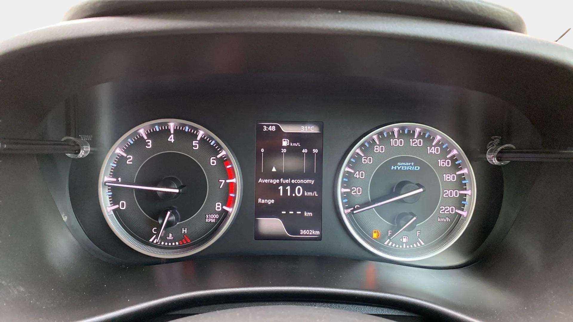 Instrument cluster of a Maruti Suzuki FRONX