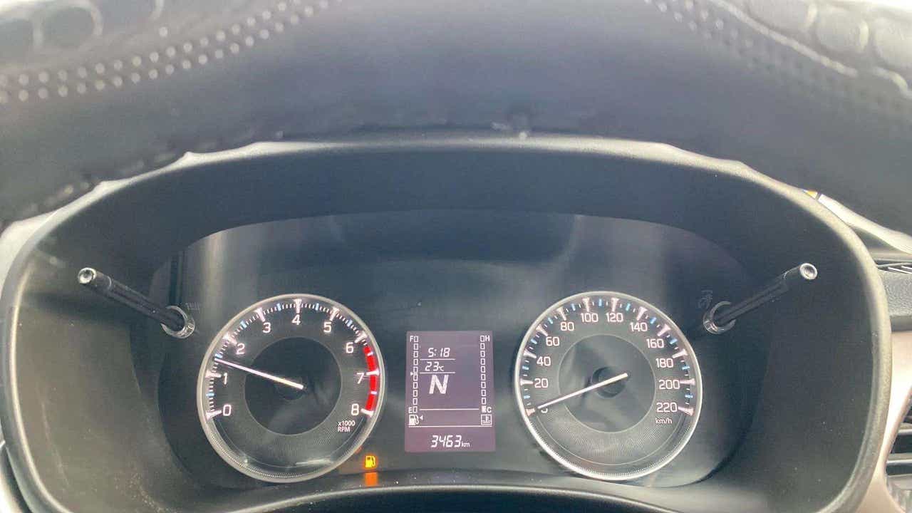 Instrument cluster of a Maruti Suzuki FRONX