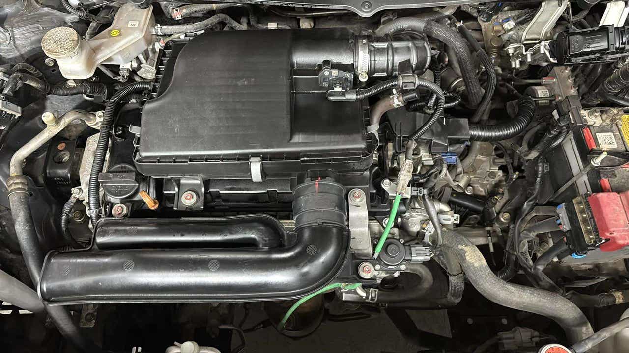 Engine bay of a Maruti Suzuki FRONX