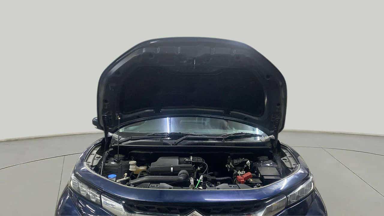 Engine bay view of a Nexa Blue Maruti Suzuki FRONX