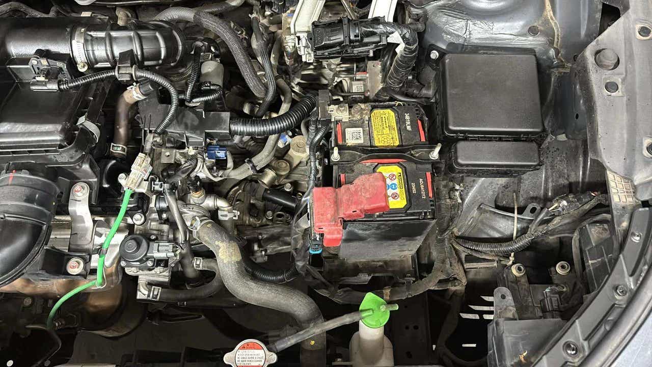 Engine bay of a Maruti Suzuki FRONX