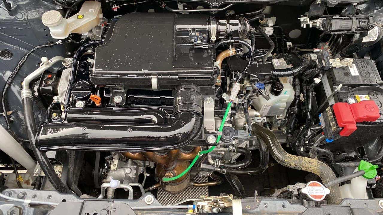 Engine bay of a Maruti Suzuki FRONX